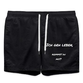 Je vais la vie Venir avec plaisir Ami Cadeau - Short de bain - noir - Devant - AI Model Male 185 light (185cm)