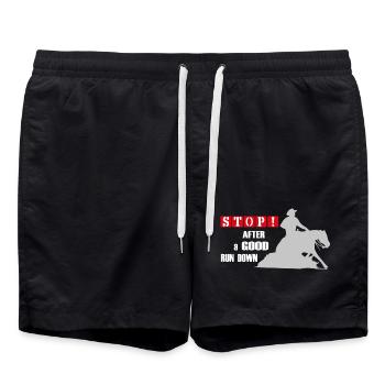 Cheval Western Rider Reining Sliding Stop STOP ! - Short de bain - noir - Devant - AI Model Male 185 light (185cm)