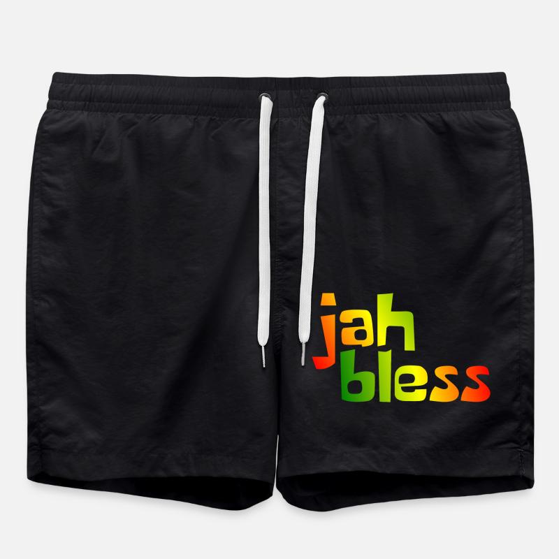 jah bless - Swim Trunks - black