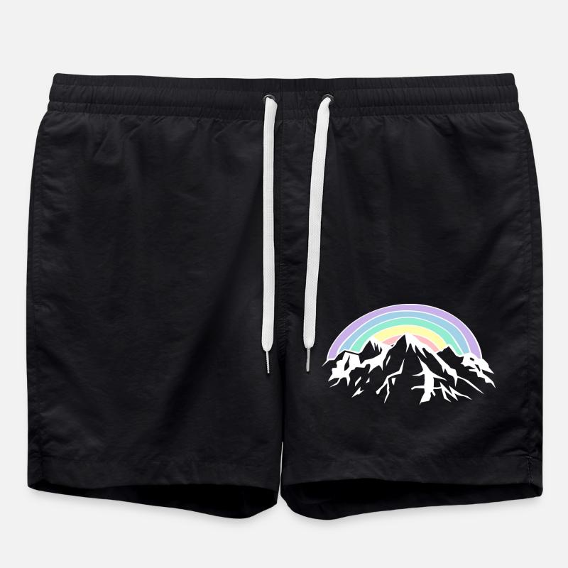 Rainbows and mountains - Swim Trunks - black