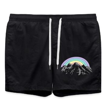 Berge - Badeshorts - Schwarz - Vorne - AI Model Male 185 light (185cm)