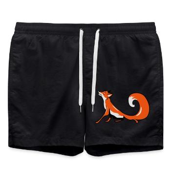 Fuchs witzig eitel - Badeshorts - Schwarz - Vorne - AI Model Male 185 light (185cm)