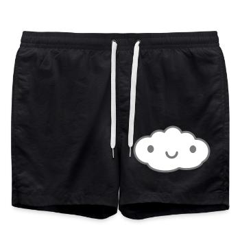 small cloud rain - Swim Trunks - black - Front - AI Model Male 185 light (185cm)