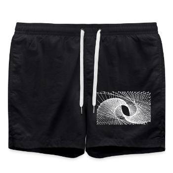 Lignes géométriques - Short de bain - noir - Devant - AI Model Male 185 light (185cm)