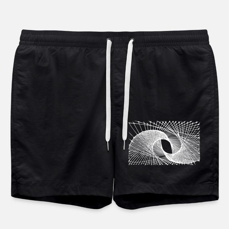 Geometric lines - Swim Trunks - black