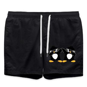 2 Pingouins Dab - Short de bain - noir - Devant - AI Model Male 185 light (185cm)