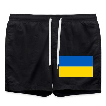 Drapeau de l’Ukraine - Short de bain - noir - Devant - AI Model Male 185 light (185cm)