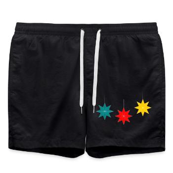 ETOILE. STAR. ETOILES. FÊTE. ANNIVERSAIRE. NOËL. - Short de bain - noir - Devant - AI Model Male 185 light (185cm)