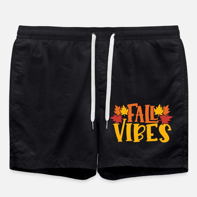 Fall vibes - Swim Trunks - black