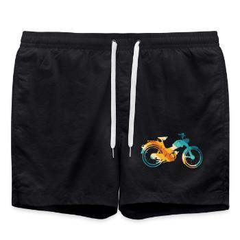 Mofa Moped Vintage ms50 - Badeshorts - Schwarz - Vorne - AI Model Male 185 light (185cm)