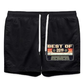 Vintage 2019 19th birthday retro vintage gift - Swim Trunks - black - Front - AI Model Male 185 light (185cm)
