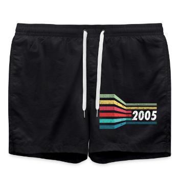 Vintage 2005 05 Geburtstag Retro Jahrgang Geschenk - Badeshorts - Schwarz - Vorne - AI Model Male 185 light (185cm)