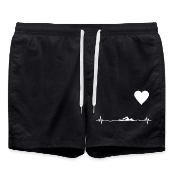 Cadeau nageur de natation pouls de nageur - Short de bain - noir - Devant - AI Model Male 185 light (185cm)