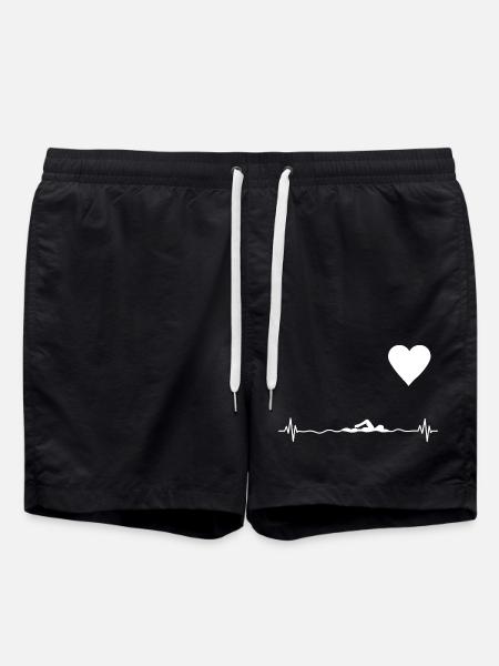 Swimming swimmer gift swimmer pulse - Swim Trunks - black