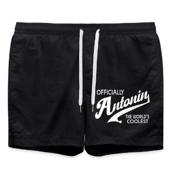 Antonin Geschenk Tshirt personifiziert Vorname Antonin - Badeshorts - Schwarz - Vorne - AI Model Male 185 light (185cm)