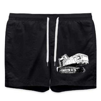 Excavator - Swim Trunks - black - Front - AI Model Male 185 light (185cm)