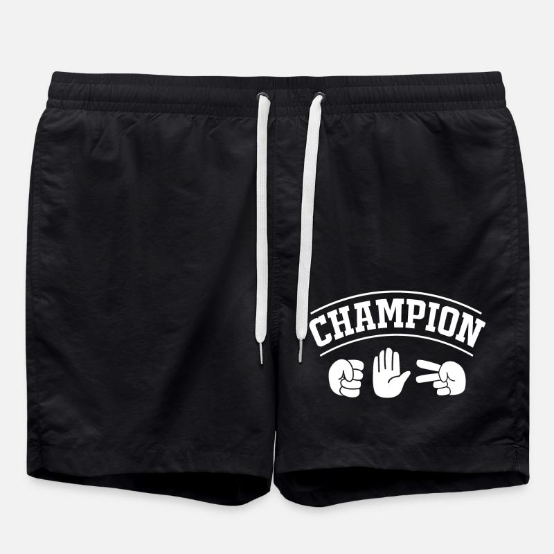 Schere Stein Papier - Badeshorts - Schwarz