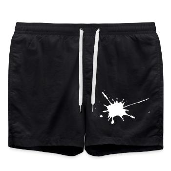 Color Blobs Stain Splash Clacks Ink Stain - Swim Trunks - black - Front - AI Model Male 185 light (185cm)