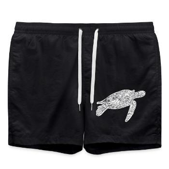 Sea Turtle - Water Turtle - Swim Trunks - black - Front - AI Model Male 185 light (185cm)