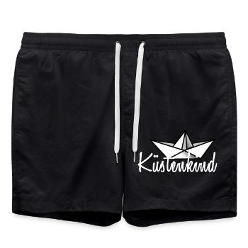 Papierboot Küstenkind - Badeshorts - Schwarz - Vorne - AI Model Male 185 light (185cm)