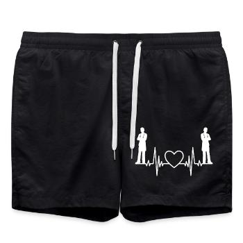 Infirmière Médecin ECG Médecin Chirurgien Assistante Médicale - Short de bain - noir - Devant - AI Model Male 185 light (185cm)