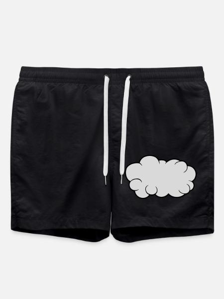 Cloud Cartoon Design - Swim Trunks - black