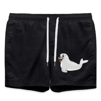 Phoque qui rit - Short de bain - noir - Devant - AI Model Male 185 light (185cm)