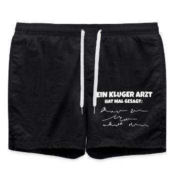 EIN KLUGER ARZT HAT MAL GESAGT: ... - Badeshorts - Schwarz - Vorne - AI Model Male 185 light (185cm)