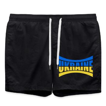 Flagge Balken Ukraine - Badeshorts - Schwarz - Vorne - AI Model Male 185 light (185cm)