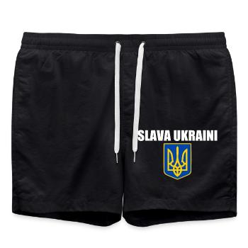 Slava ukraini - Badeshorts - Schwarz - Vorne - AI Model Male 185 light (185cm)