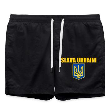 Slava ukraini - Badeshorts - Schwarz - Vorne - AI Model Male 185 light (185cm)