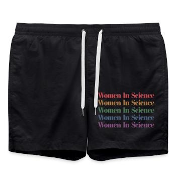 Femmes en sciences, Professeur de sciences, Amoureux des sciences - Short de bain - noir - Devant - AI Model Male 185 light (185cm)