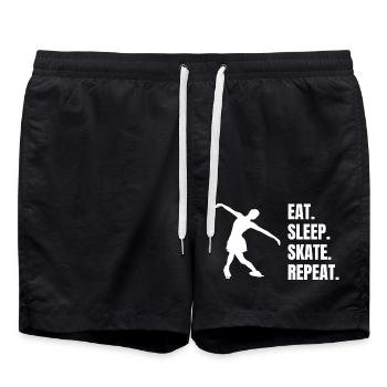 Figure Skating Ice Skating Figure Skating Figure Skating - Swim Trunks - black - Front - AI Model Male 185 light (185cm)