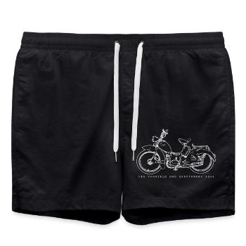 SIMSON - SR2 - DDR - VEB - Suhl - Badeshorts - Schwarz - Vorne - AI Model Male 185 light (185cm)