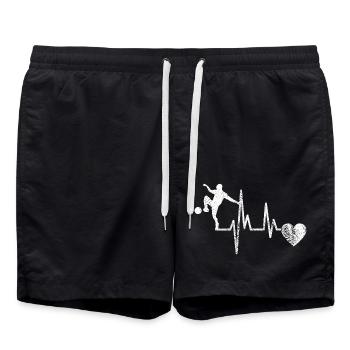 Fußballtrainer Fußball Herzfrequenz Fußballspieler - Badeshorts - Schwarz - Vorne - AI Model Male 185 light (185cm)