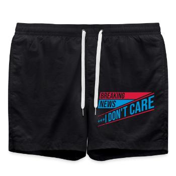 Breaking news don't care - Badeshorts - Schwarz - Vorne - AI Model Male 185 light (185cm)