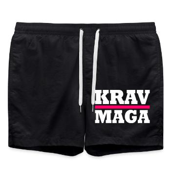 Krav maga - Badeshorts - Schwarz - Vorne - AI Model Male 185 light (185cm)