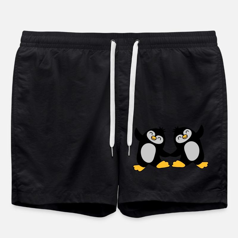2 pingouins mignons dansant - Short de bain - noir