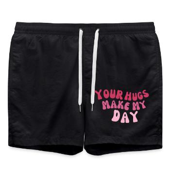 Tes câlins font ma journée Aimer Dire Embrasser - Short de bain - noir - Devant - AI Model Male 185 light (185cm)