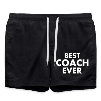 Best coach ever - Short de bain - noir - Devant - AI Model Male 185 light (185cm)