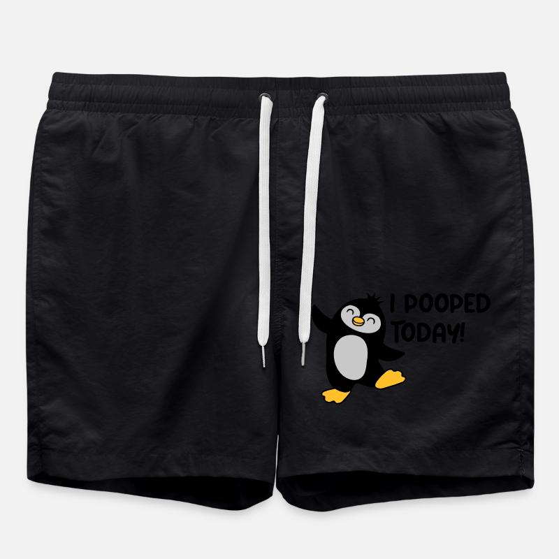 I pooped today Penguin - Swim Trunks - black