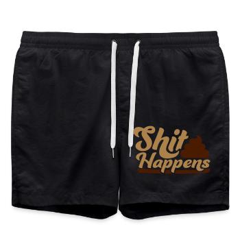 Kacke Haufen Shit happens - Badeshorts - Schwarz - Vorne - AI Model Male 185 light (185cm)