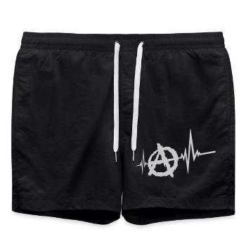 Frequenz Anarchie Symbol Logo - Badeshorts - Schwarz - Vorne - AI Model Male 185 light (185cm)