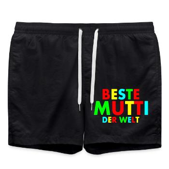Beste mutti der welt - Badeshorts - Schwarz - Vorne - AI Model Male 185 light (185cm)