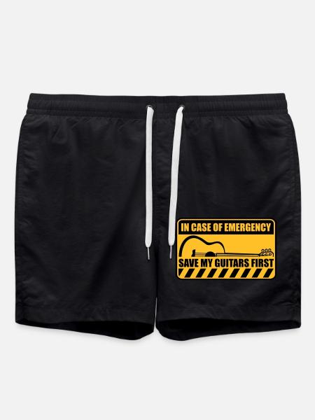 Save My Guitars First - Swim Trunks - black