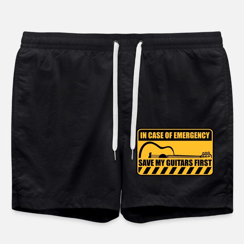 Save My Guitars First - Swim Trunks - black