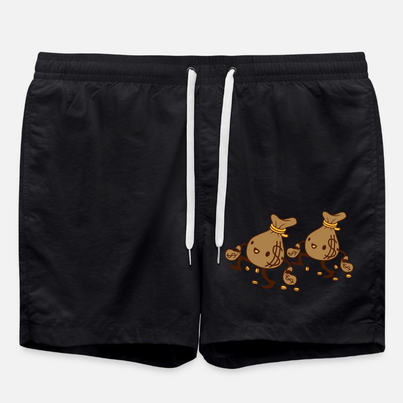 2 amis sacs d’argent ambulants - Short de bain - noir