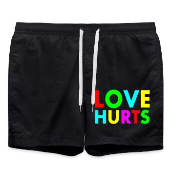 Love hurts - Badeshorts - Schwarz - Vorne - AI Model Male 185 light (185cm)