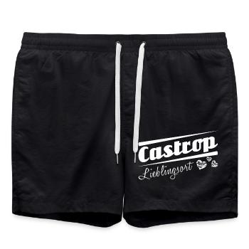 Castrop - Lieblingsort mit Stadtnamen - Badeshorts - Schwarz - Vorne - AI Model Male 185 light (185cm)