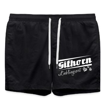 Gifhorn - Lieblingsort mit Stadtnamen - Badeshorts - Schwarz - Vorne - AI Model Male 185 light (185cm)